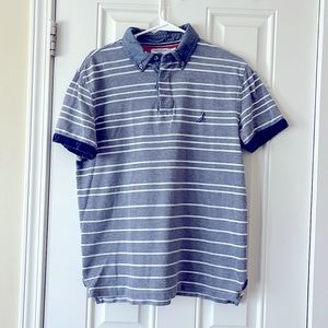 Nautica Men’s L large Slim Fit heather polo tee